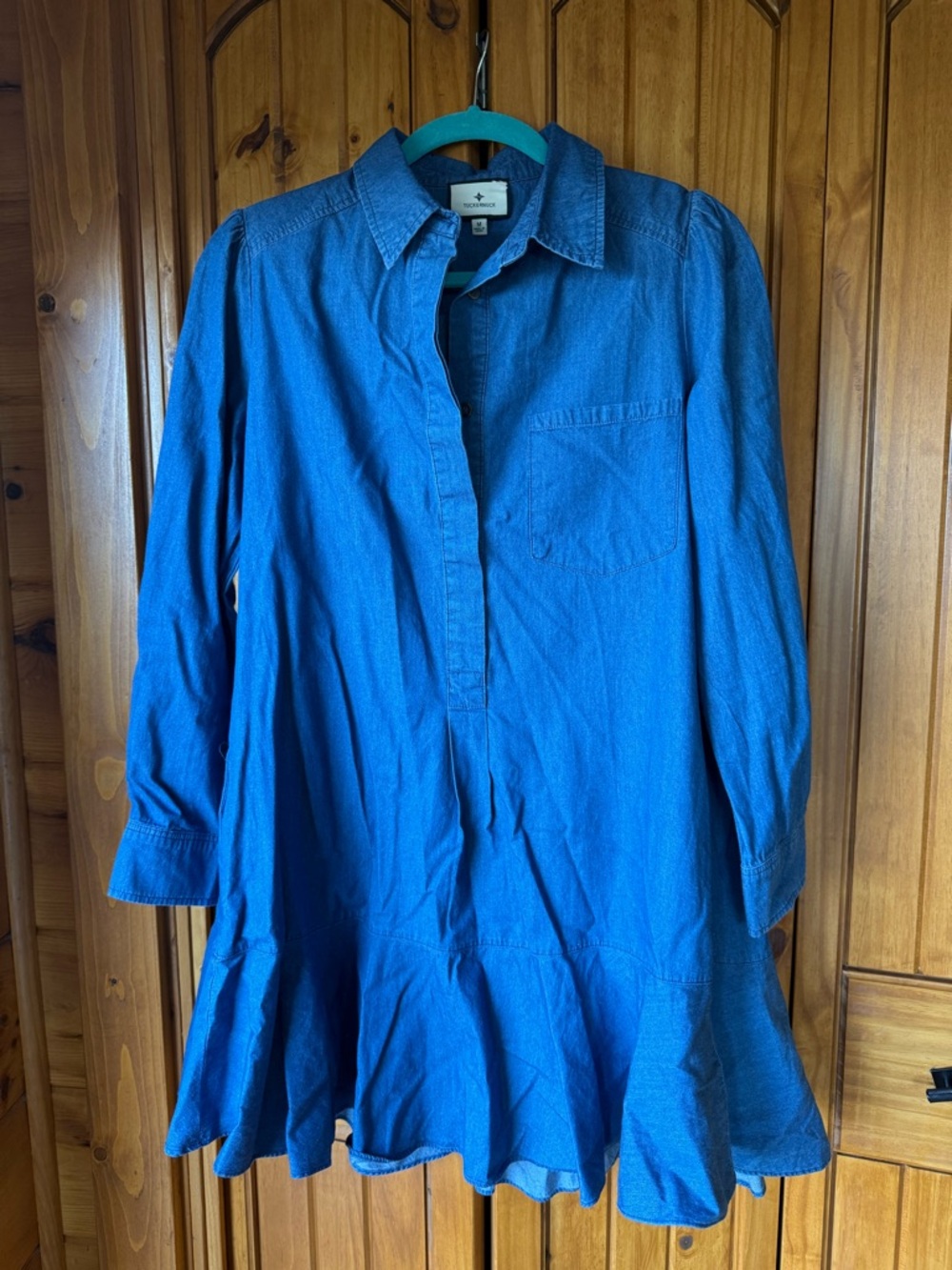 Tuckernuck Medium Blue Denim Shirt Dress